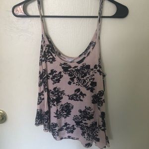 Spaghetti strap with black floral design